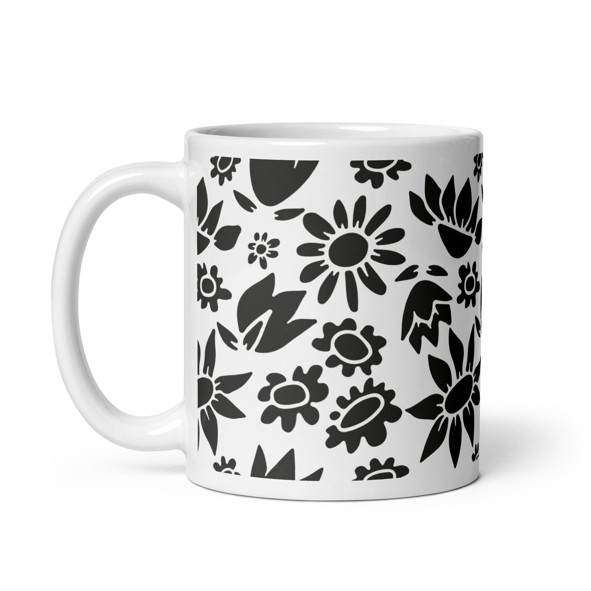 Découpage ceramic coffee mug - 11oz - handle on left