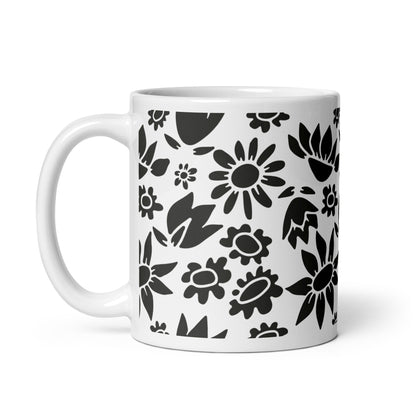 Découpage ceramic coffee mug - 11oz - handle on left