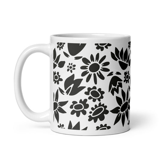 Découpage ceramic coffee mug - 11oz - handle on left