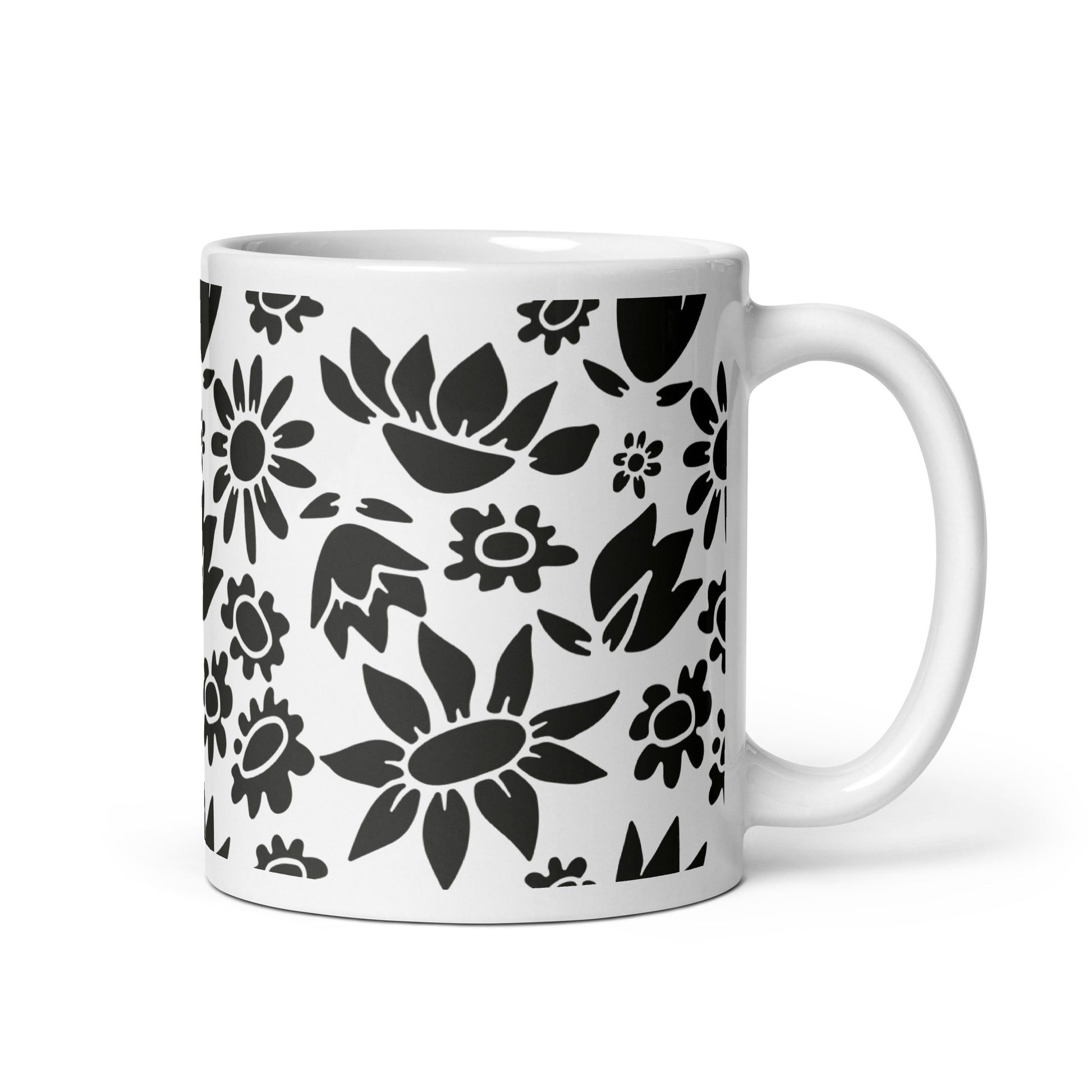Découpage ceramic coffee mug - 11oz - handle on right