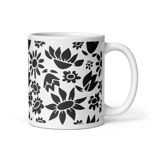 Découpage ceramic coffee mug - 11oz - handle on right