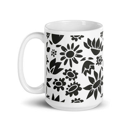 Découpage ceramic coffee mug - 15oz - handle on left