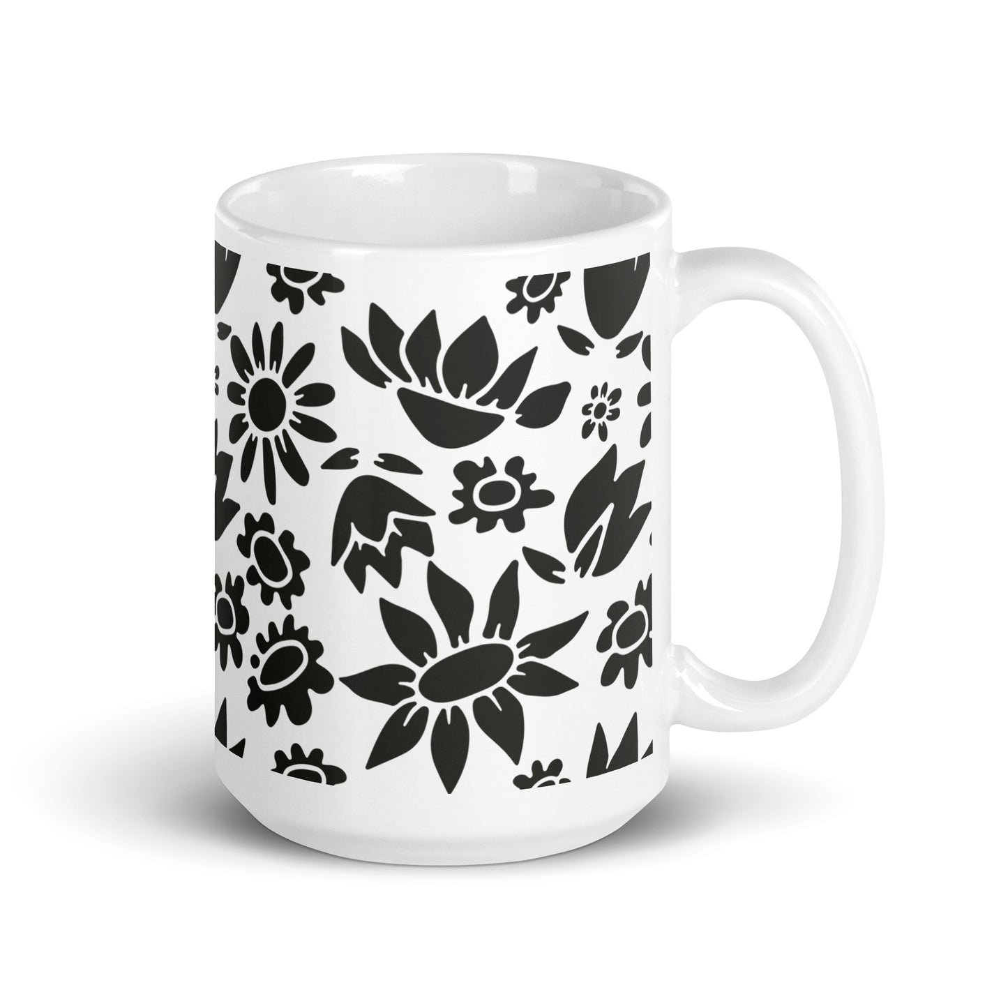 Découpage ceramic coffee mug - 15oz - handle on right