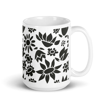 Découpage ceramic coffee mug - 15oz - handle on right