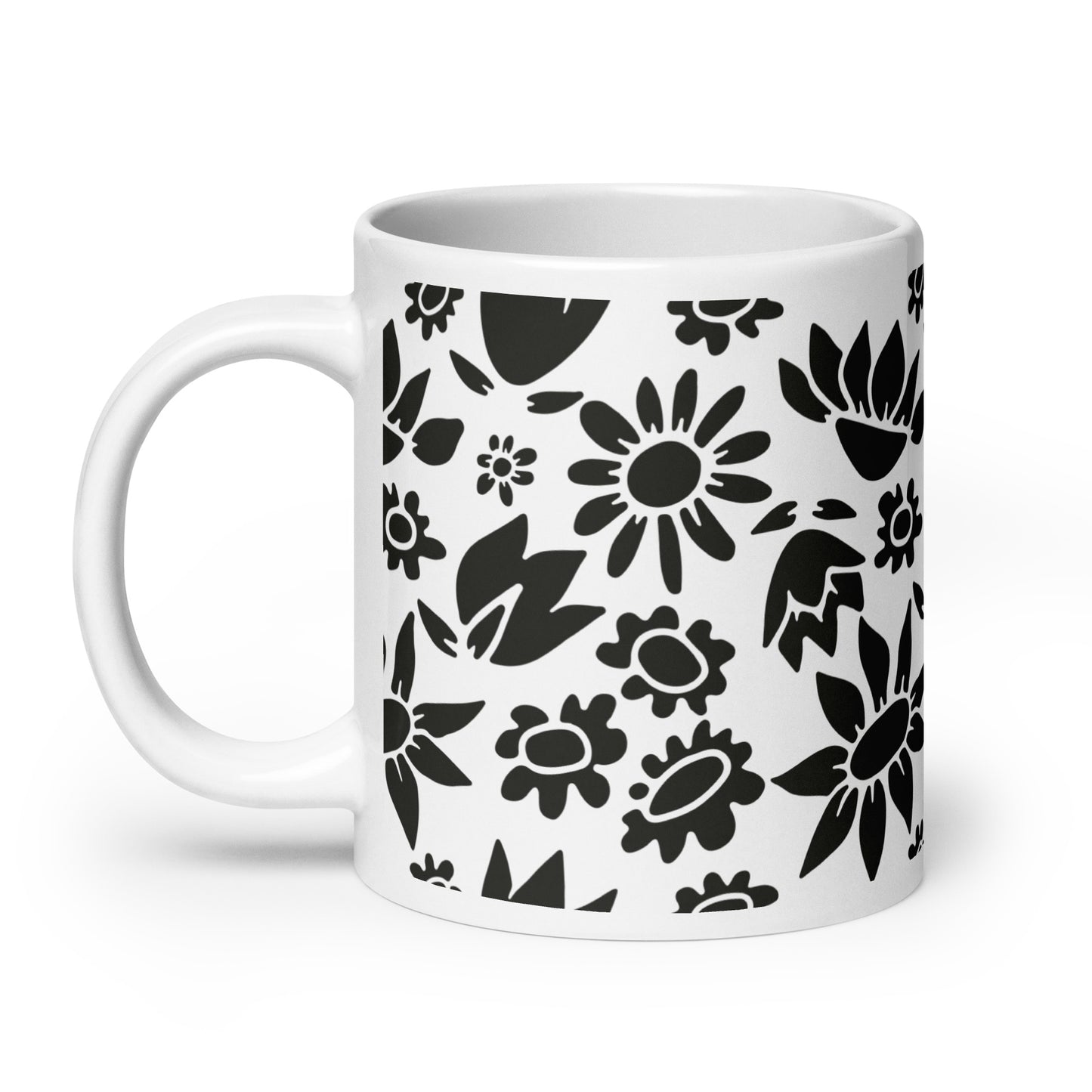 Découpage ceramic coffee mug - 20oz - handle on left