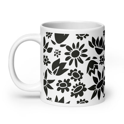 Découpage ceramic coffee mug - 20oz - handle on left