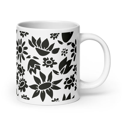 Découpage ceramic coffee mug - 20oz - handle on right