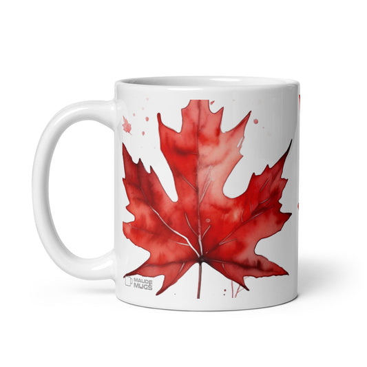 Dominion — Scarlet ceramic coffee mug - 11oz - handle on left