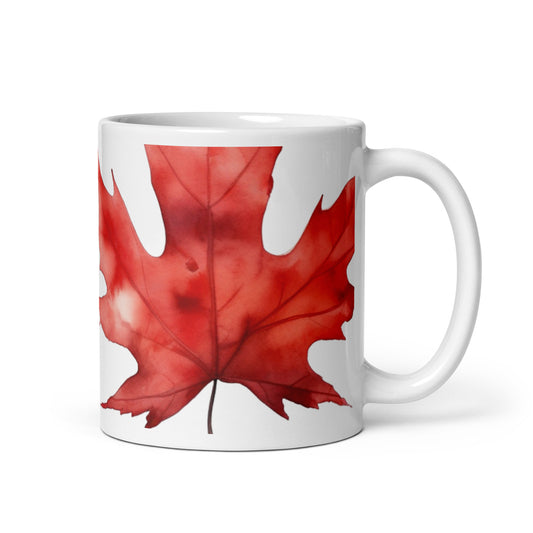 Dominion — Scarlet ceramic coffee mug - 11oz - handle on right