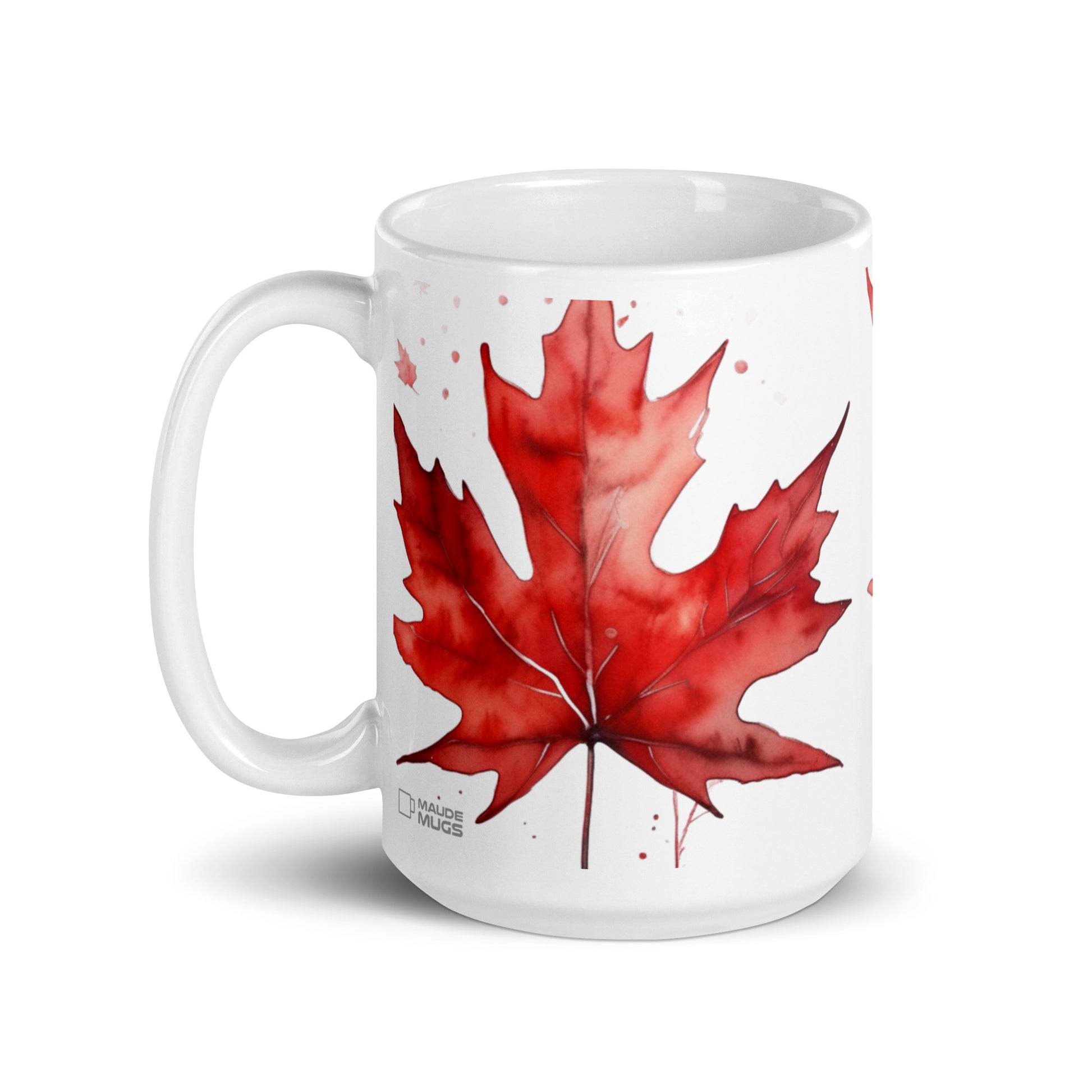 Dominion — Scarlet ceramic coffee mug - 15oz - handle on left