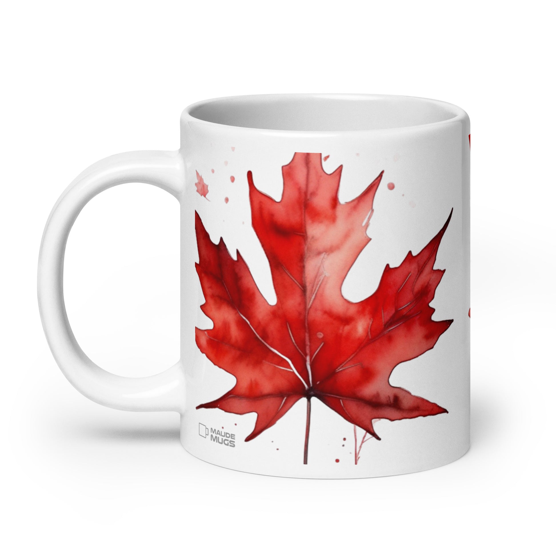 Dominion — Scarlet ceramic coffee mug - 20oz - handle on left