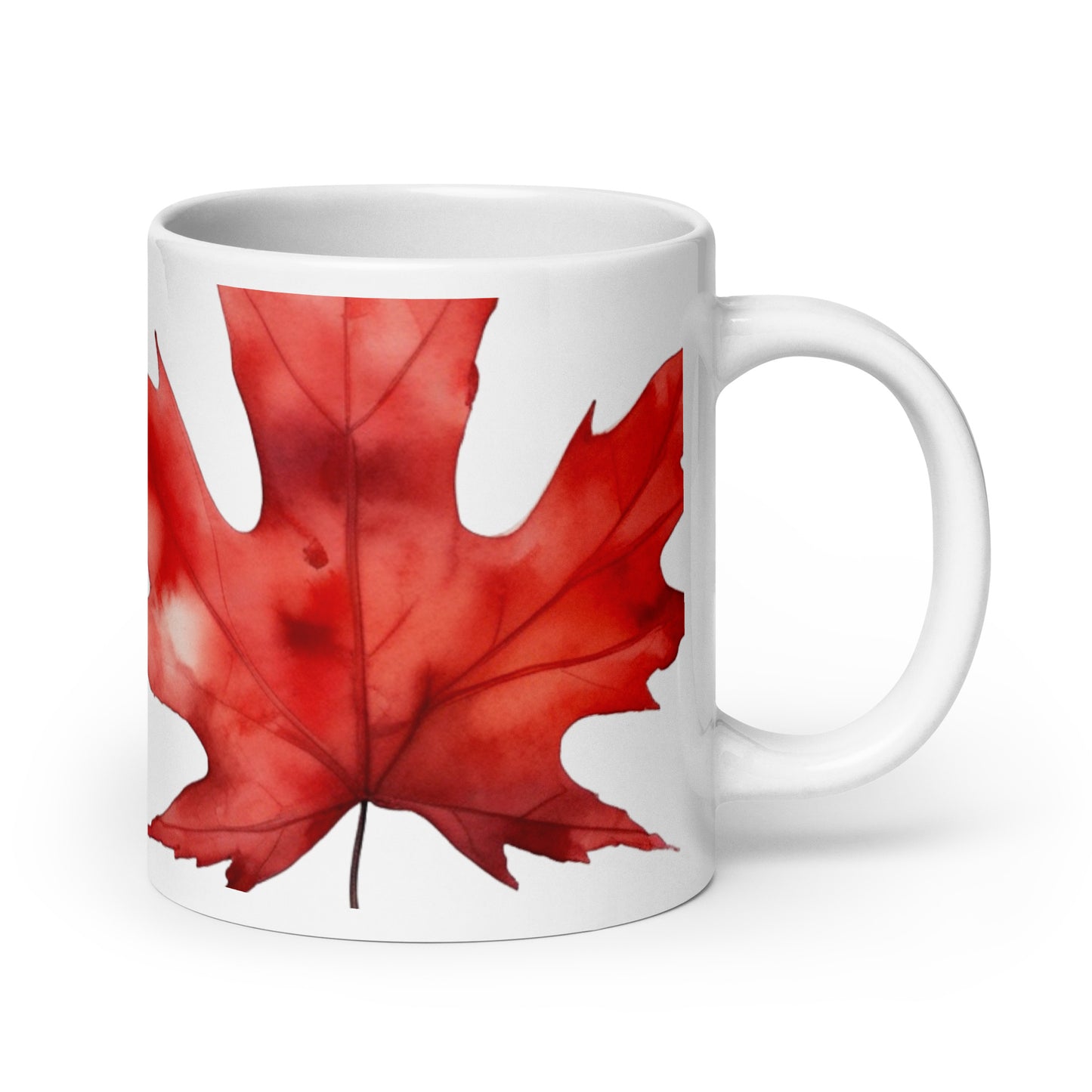 Dominion — Scarlet ceramic coffee mug - 20oz - handle on right