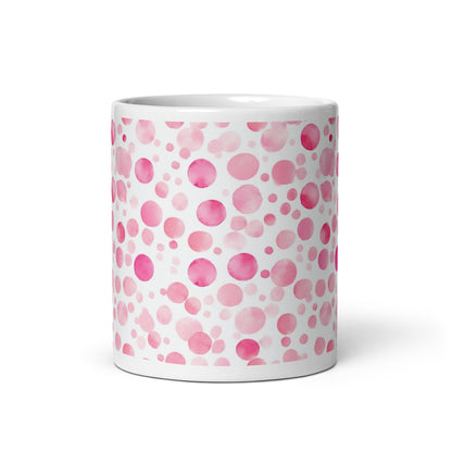 Dottie — Scatter ceramic mug by Maude Mugs — scattered dot pattern in cheerful multicolour, 11oz, front view
