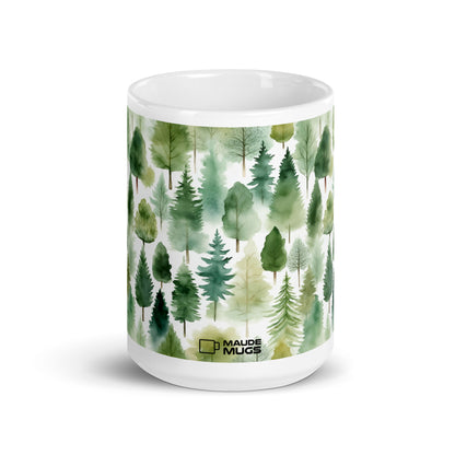 Evergreen — Bough ceramic coffee mug - 15 oz - front view