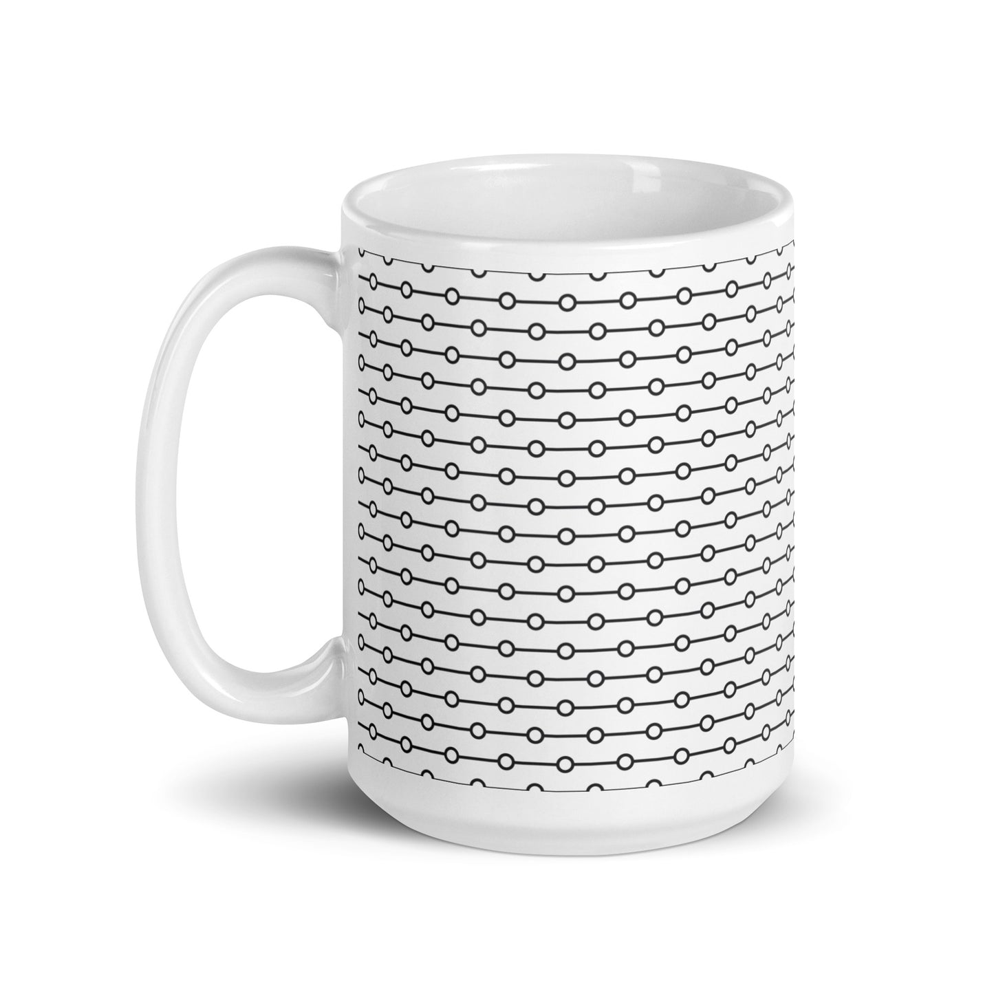 Filament Bead ceramic coffee mug - 15 oz - handle on left