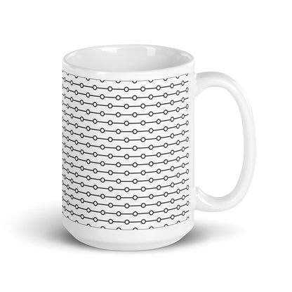 Filament Bead ceramic coffee mug - 15 oz - handle on right