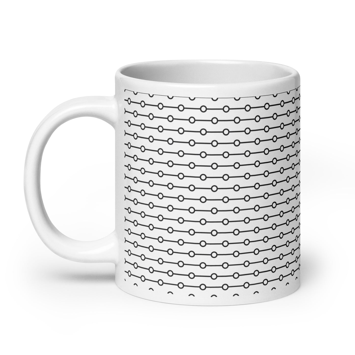 Filament Bead ceramic coffee mug - 20 oz - handle on left