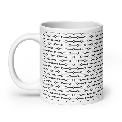 Filament Bead ceramic coffee mug - 20 oz - handle on left