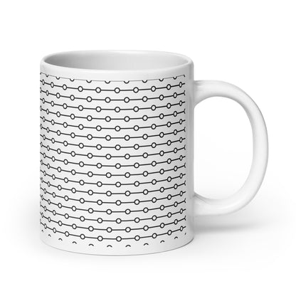 Filament Bead ceramic coffee mug - 20 oz - handle on right