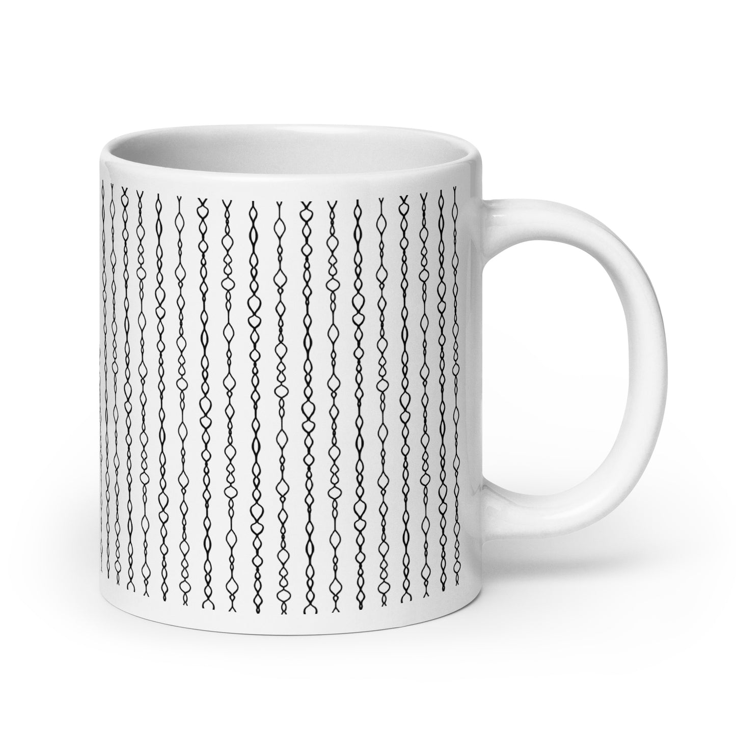 Filament Coil ceramic coffee mug - 20 oz - handle on right