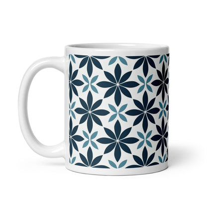 Fiore — Marine ceramic coffee mug - 11oz - handle on left