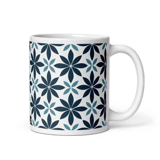 Fiore — Marine ceramic coffee mug - 11oz - handle on right