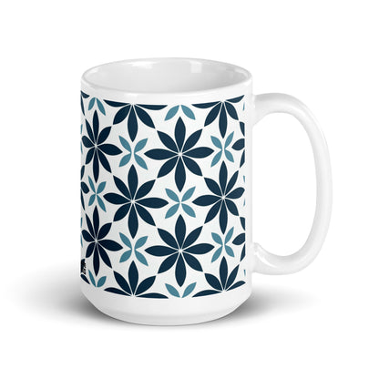 Fiore — Marine ceramic coffee mug - 15oz - handle on right