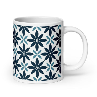 Fiore — Marine ceramic coffee mug - 20oz - handle on right