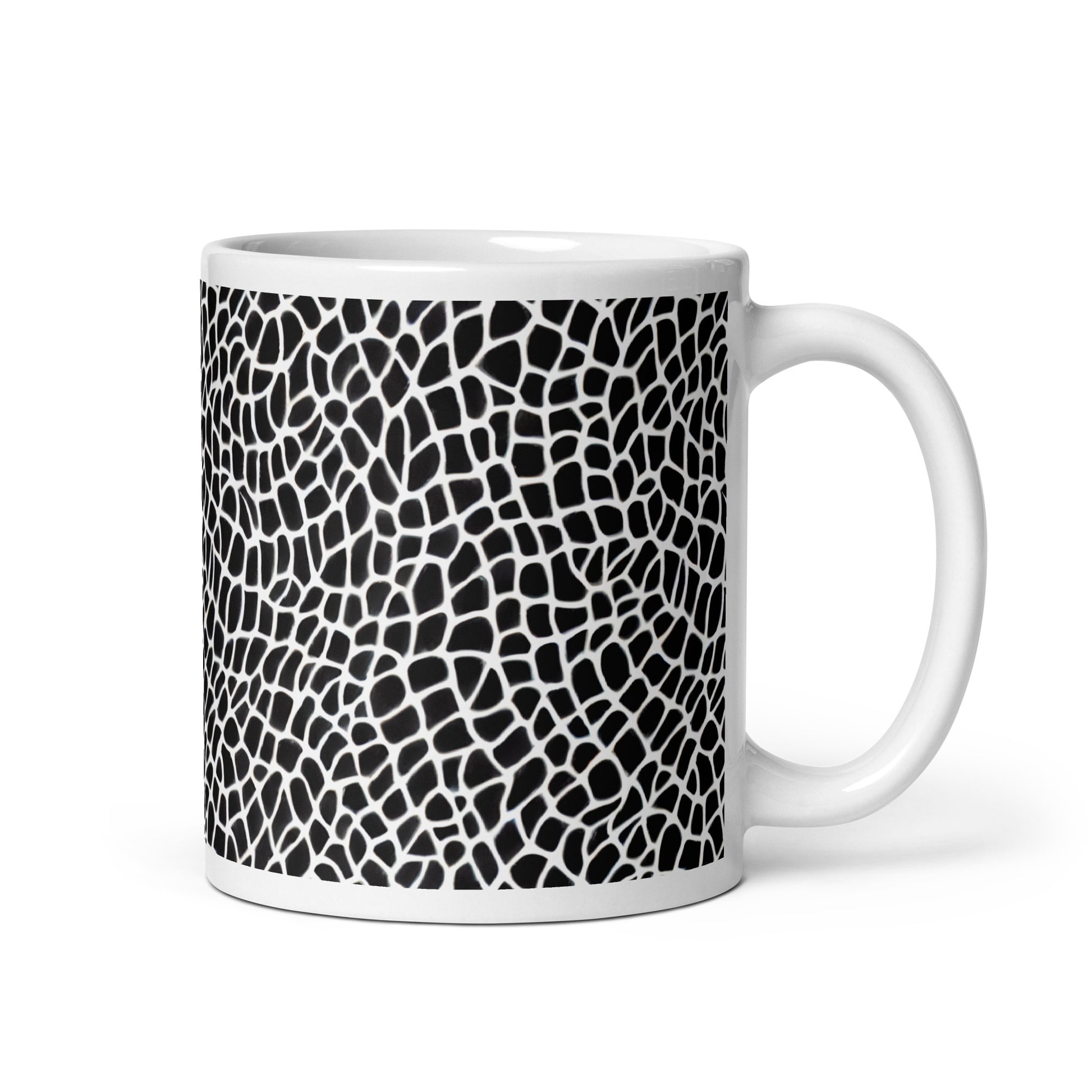 Forma Hide ceramic coffee mug - 11 oz - handle on right