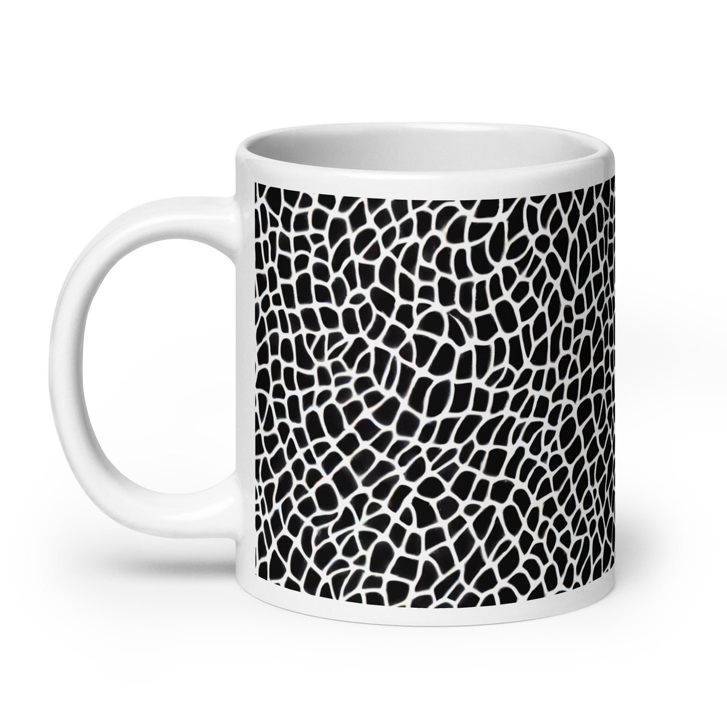 Forma Hide ceramic coffee mug - 20 oz - handle on left
