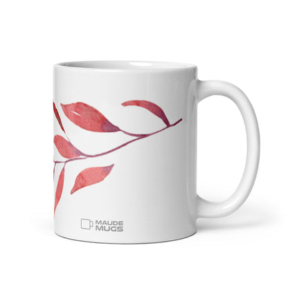 Harvest — Crimson ceramic coffee mug - 11 oz - handle on right