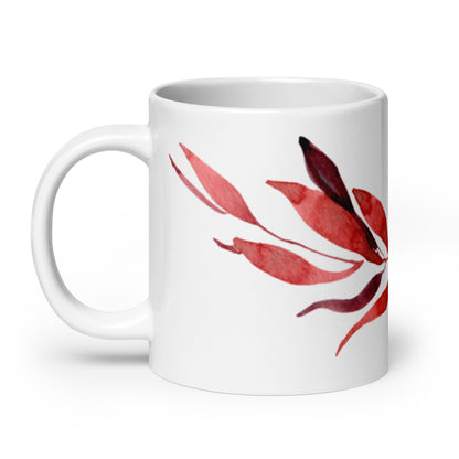 Harvest — Crimson ceramic coffee mug - 20 oz - handle on left