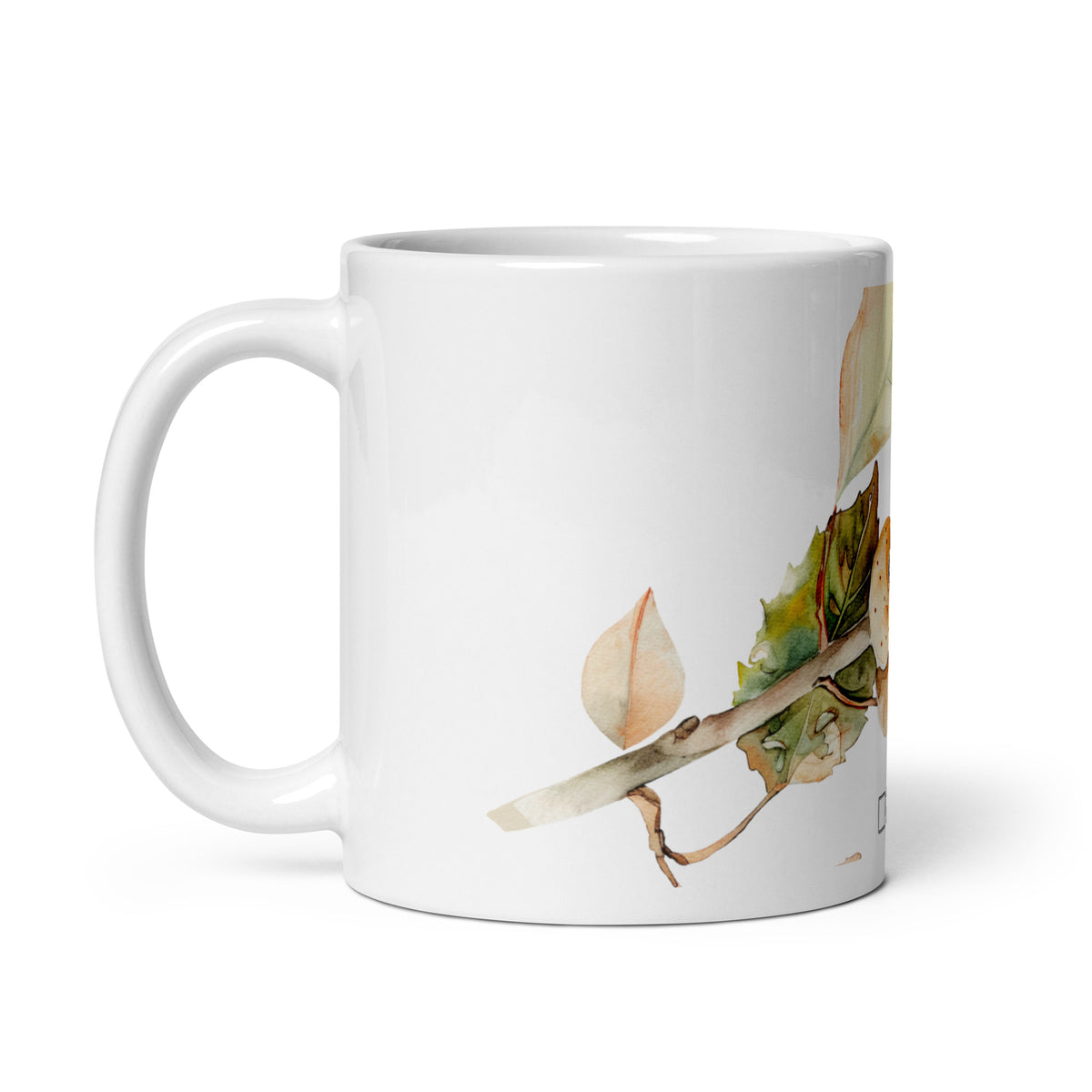 Harvest — Russet ceramic coffee mug - 11 oz - handle on left