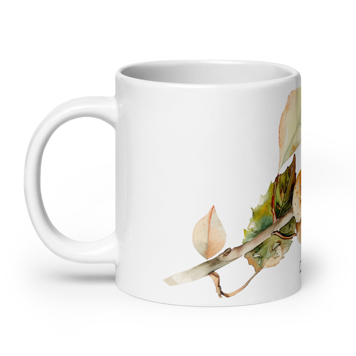 Harvest — Russet ceramic coffee mug - 20 oz - handle on left