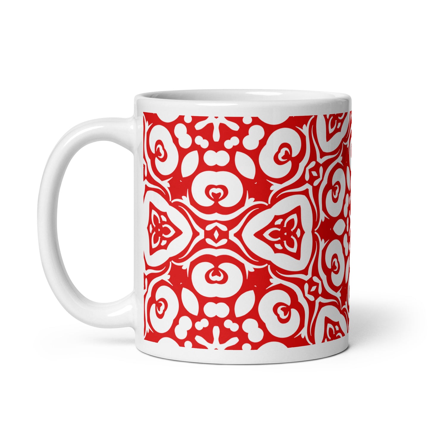 InkFlow Chalice ceramic coffee mug - 15 oz - handle on left