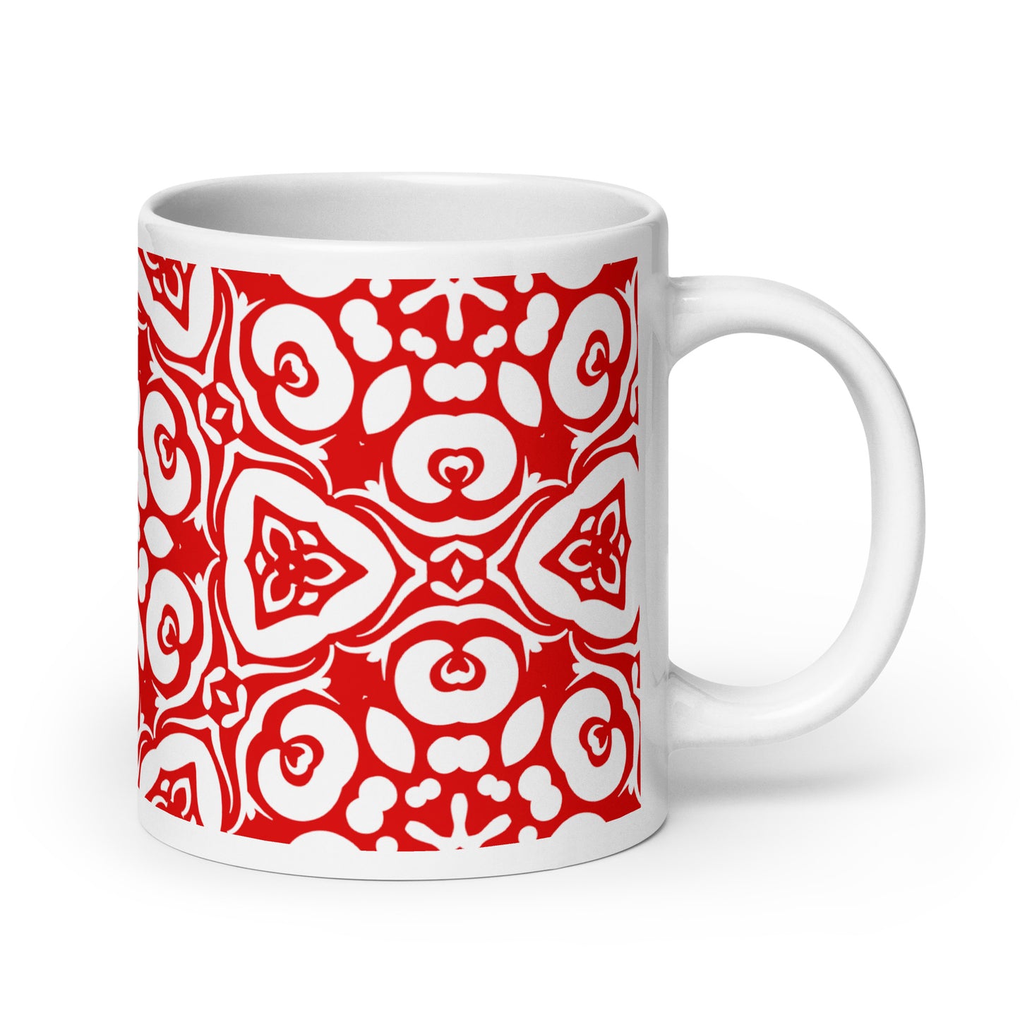 InkFlow Chalice ceramic coffee mug - 11 oz - handle on right