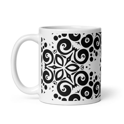 InkFlow Cosmos ceramic coffee mug - 20 oz - handle on left