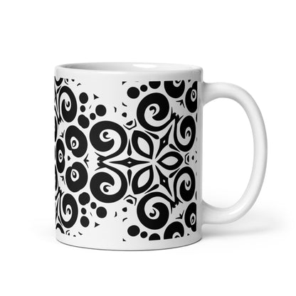 InkFlow Cosmos ceramic coffee mug - 20 oz - handle on right