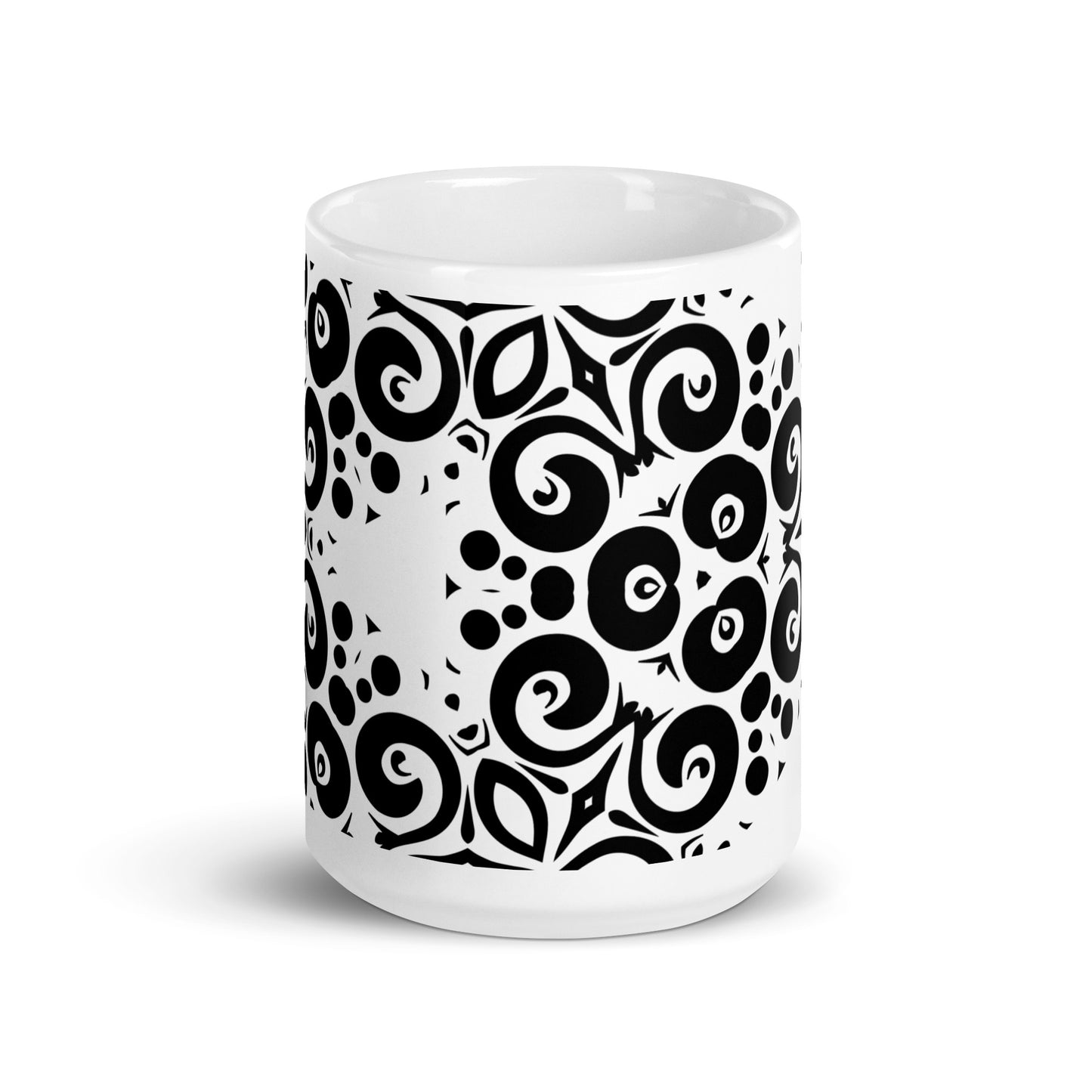 InkFlow Cosmos ceramic coffee mug - 15 oz - front view