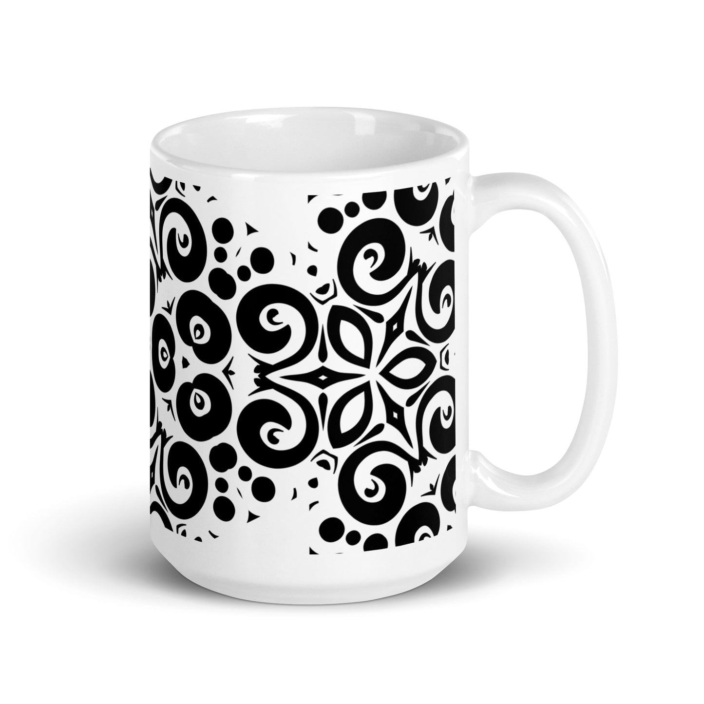 InkFlow Cosmos ceramic coffee mug - 15 oz - handle on right