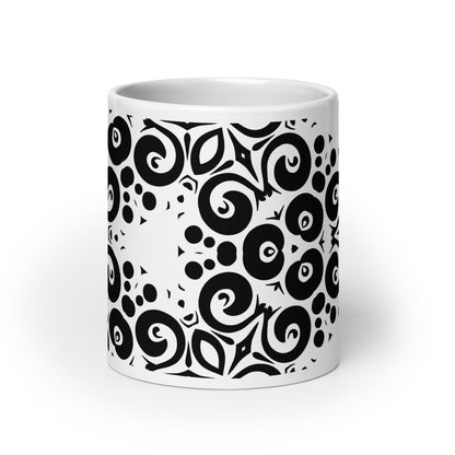 InkFlow Cosmos ceramic coffee mug - 11 oz - front view