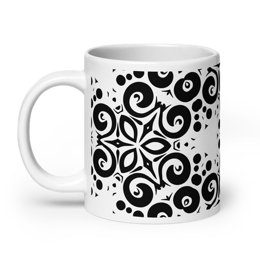 InkFlow Cosmos ceramic coffee mug - 11 oz - handle on left