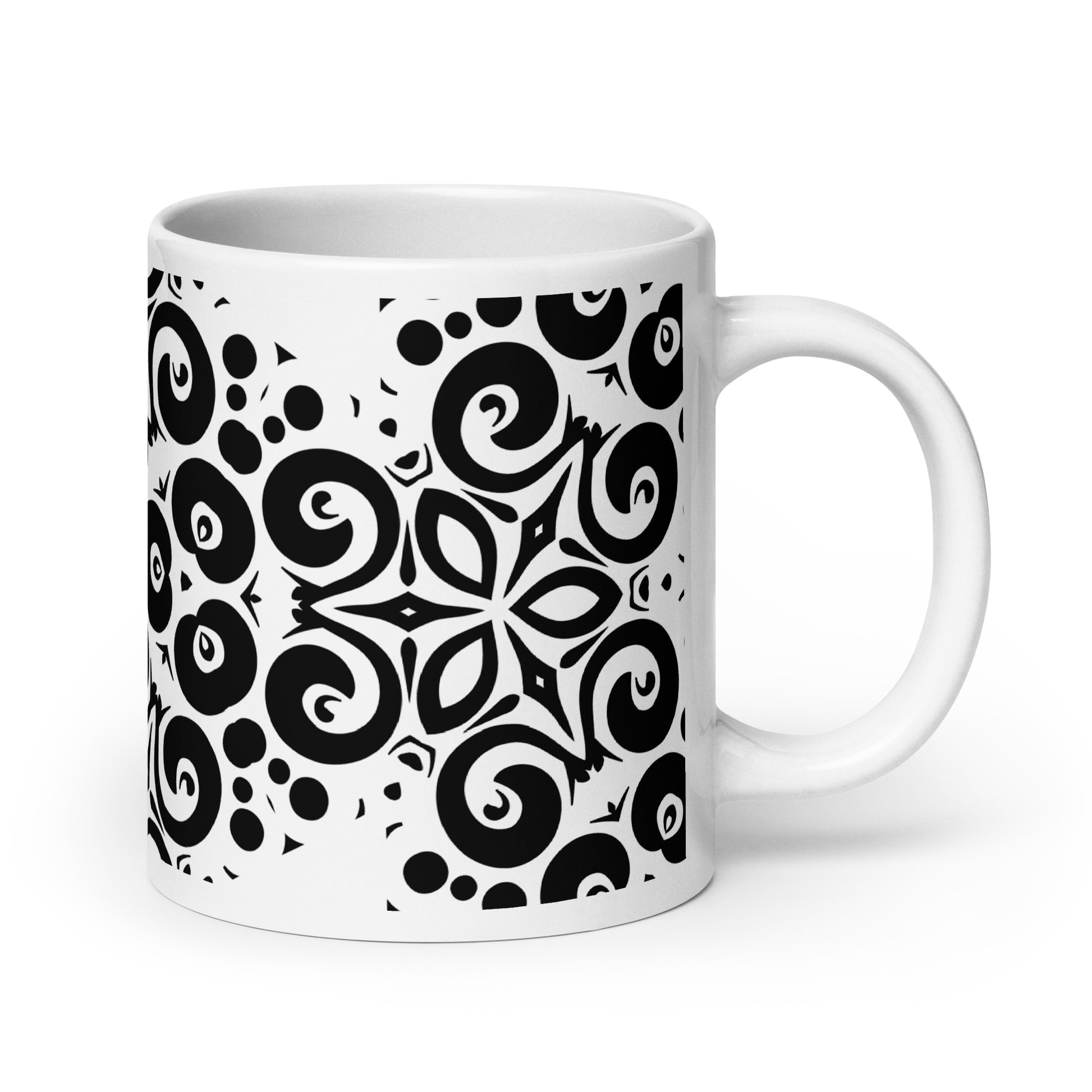 InkFlow Cosmos ceramic coffee mug - 11 oz - handle on right