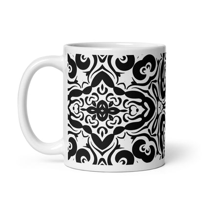 InkFlow Current ceramic coffee mug - 15 oz - handle on left