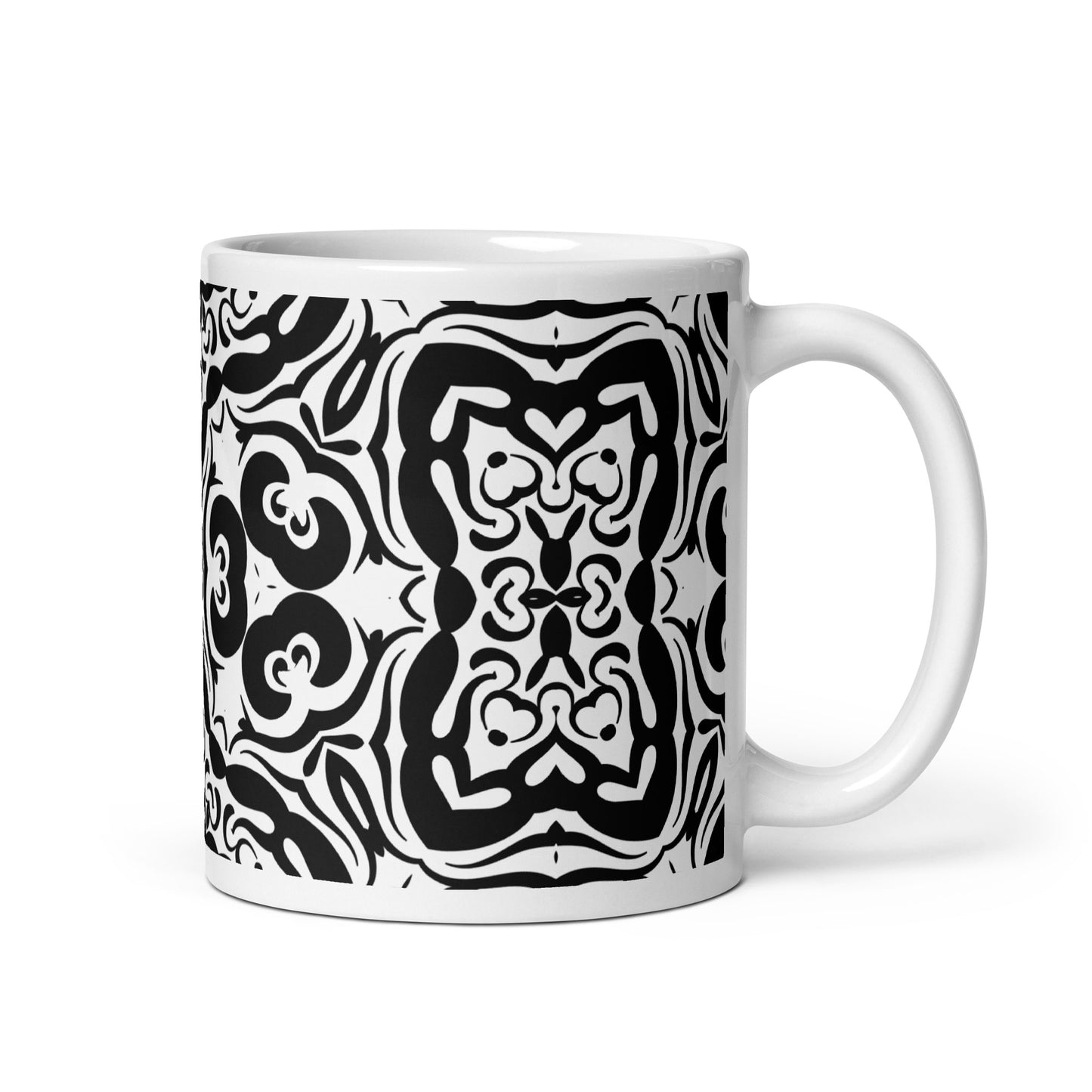 InkFlow Current ceramic coffee mug - 15 oz - handle on right