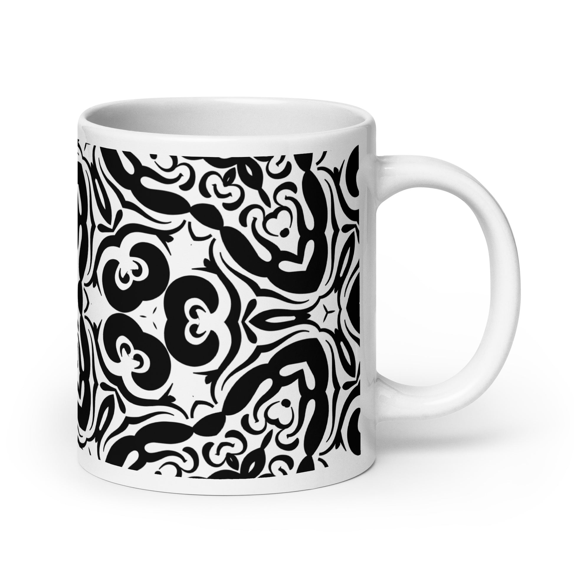 InkFlow Current ceramic coffee mug - 11 oz - handle on right