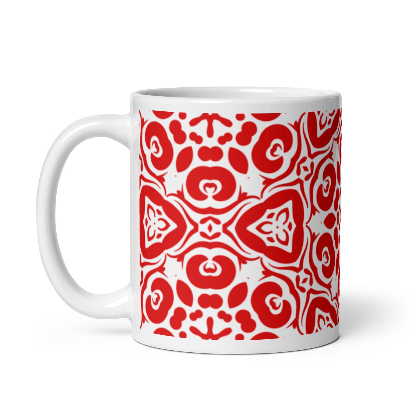 InkFlow Knot ceramic coffee mug - 15 oz - handle on left