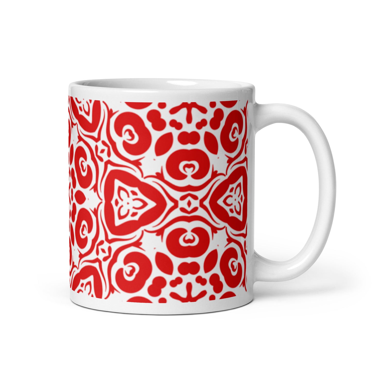 InkFlow Knot ceramic coffee mug - 15 oz - handle on right