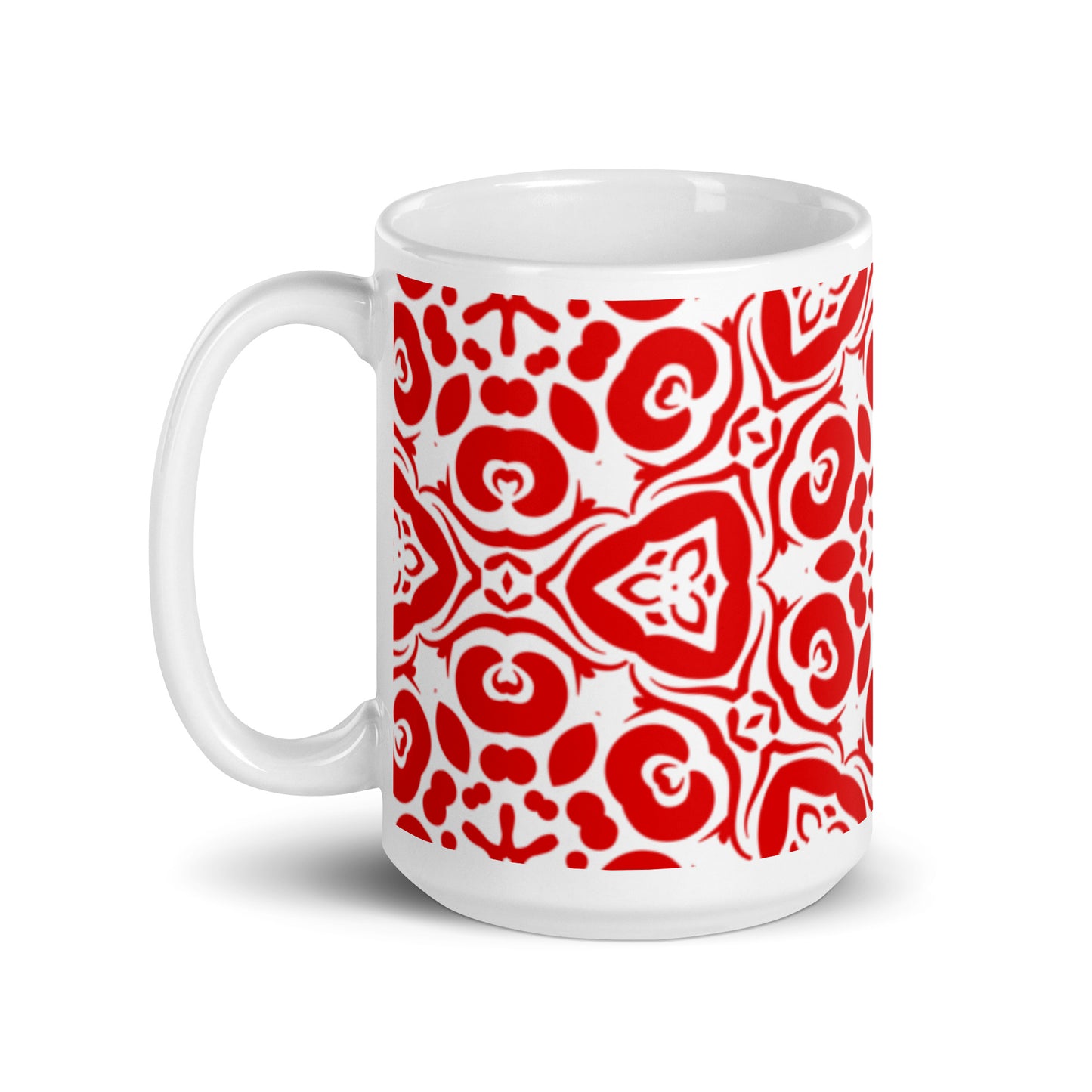 InkFlow Knot ceramic coffee mug - 20 oz - handle on left