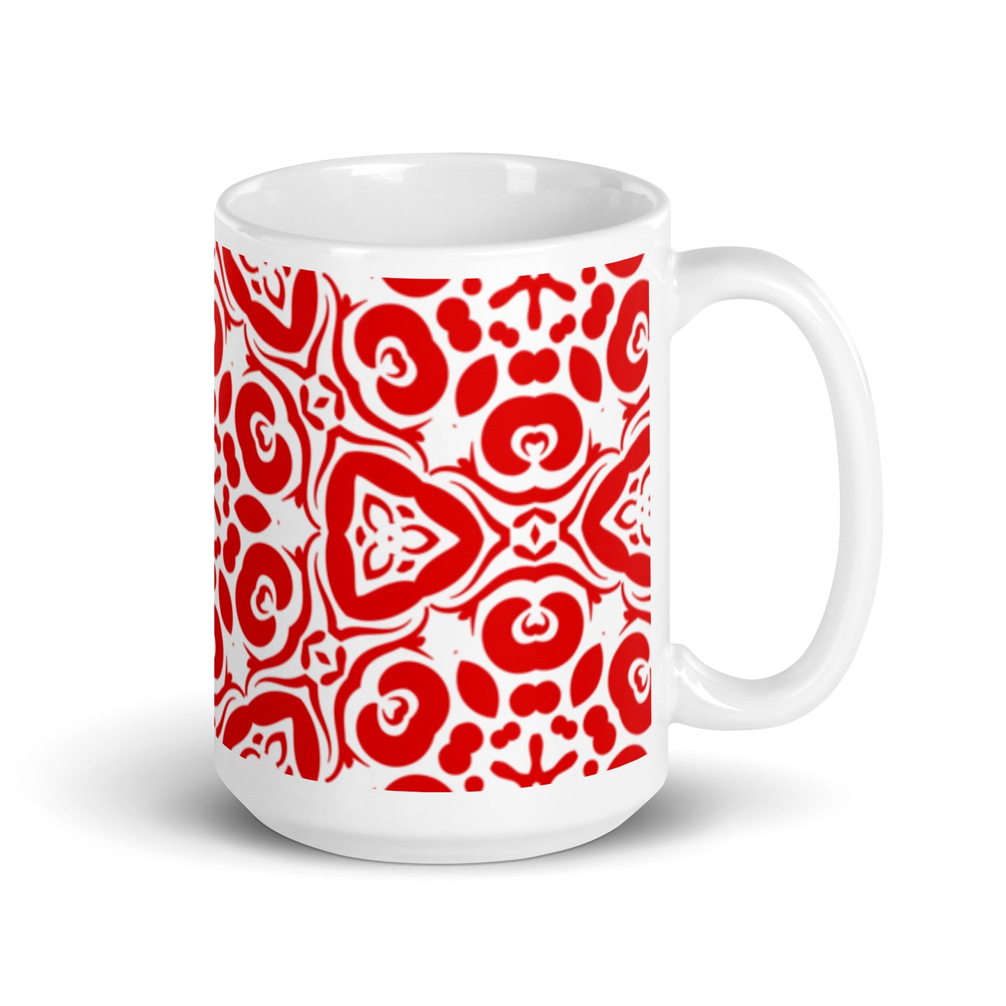 InkFlow Knot ceramic coffee mug - 20 oz - handle on right